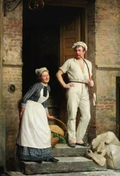 Un boulanger se rafraîchissant